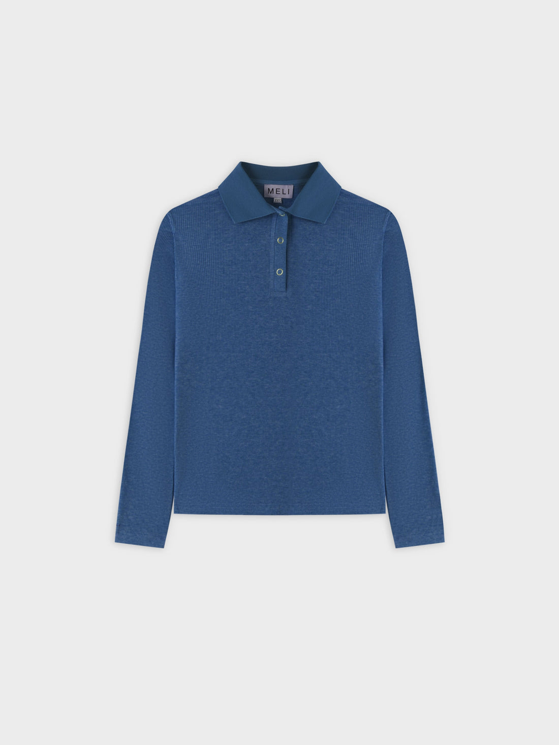 Ribbed Collar T-Shirt-Denim