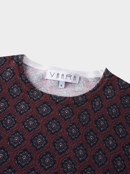 Printed Sweater-Burgundy Medallion