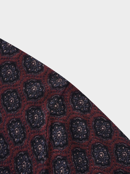 Printed Sweater-Burgundy Medallion