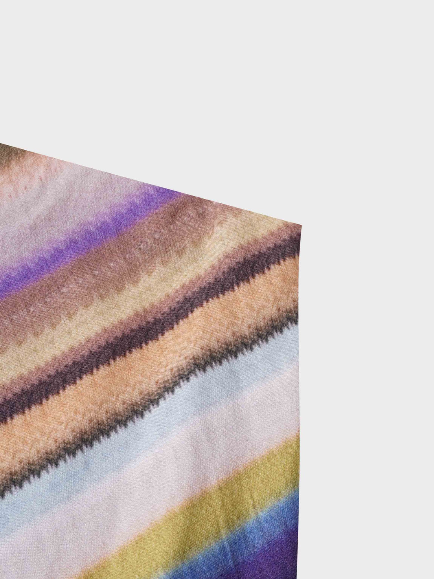 Printed Linen Blend Slip Skirt-Ombre Stripe