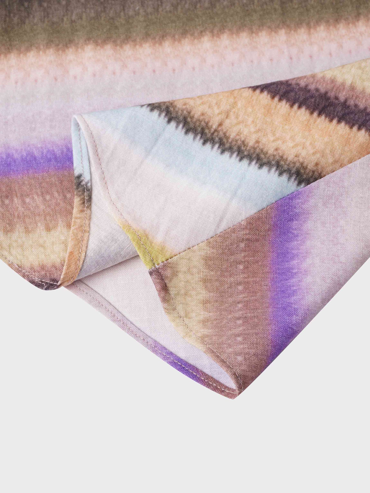 Printed Linen Blend Slip Skirt-Ombre Stripe