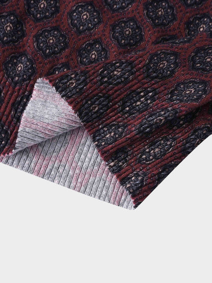 Printed Sweater-Burgundy Medallion