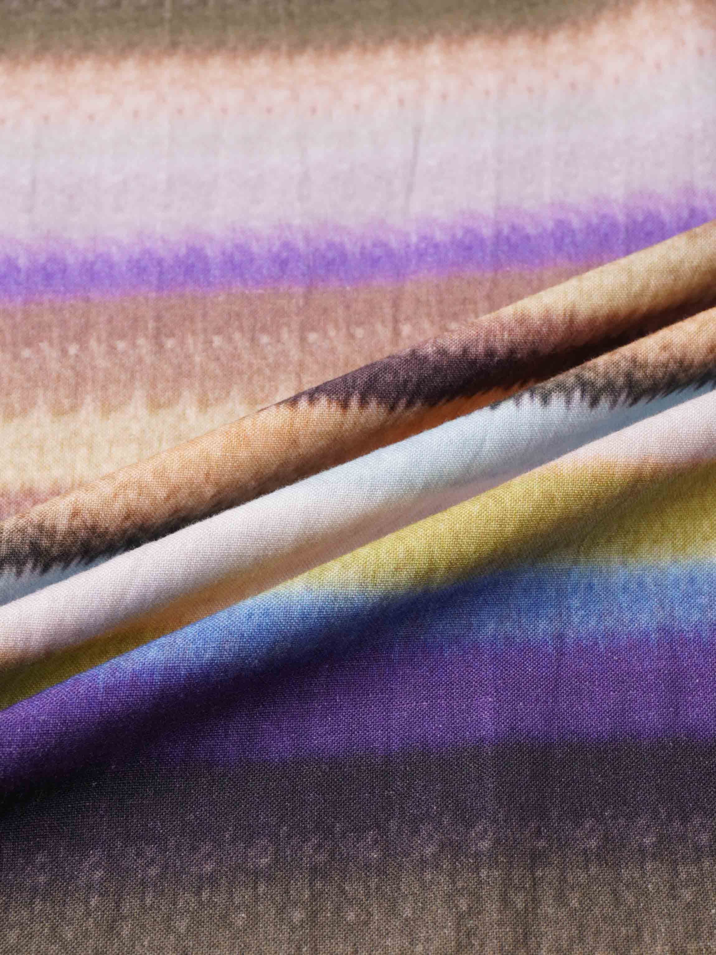 Printed Linen Blend Slip Skirt-Ombre Stripe