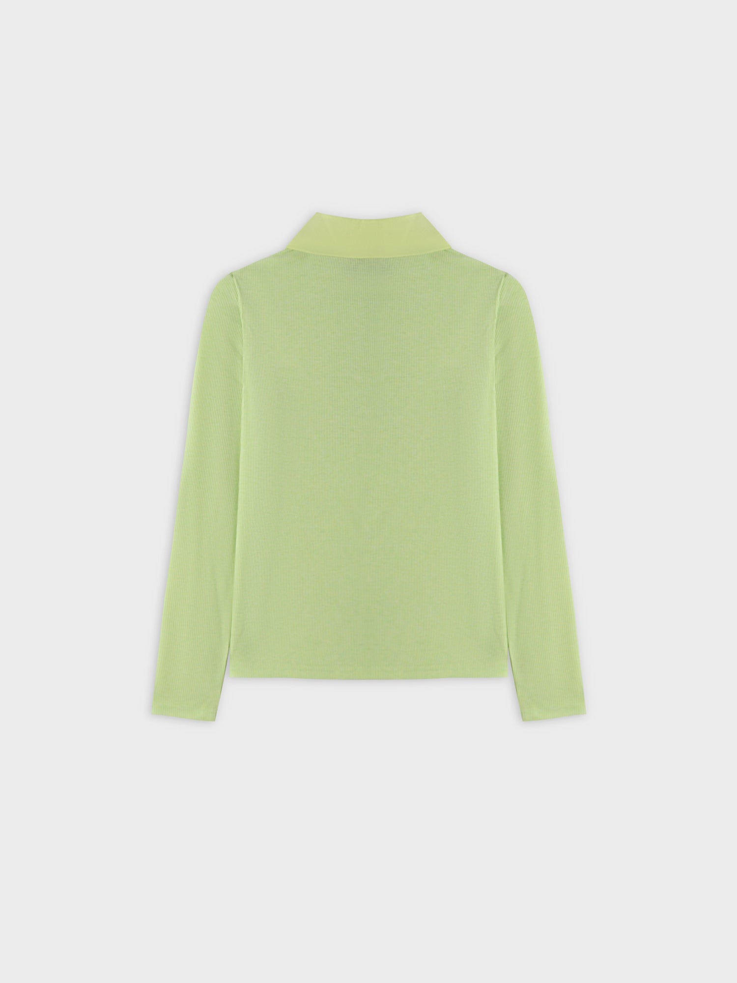 Ribbed Collar T-Shirt-Yellow