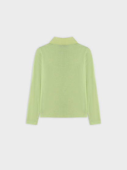 Ribbed Collar T-Shirt-Yellow