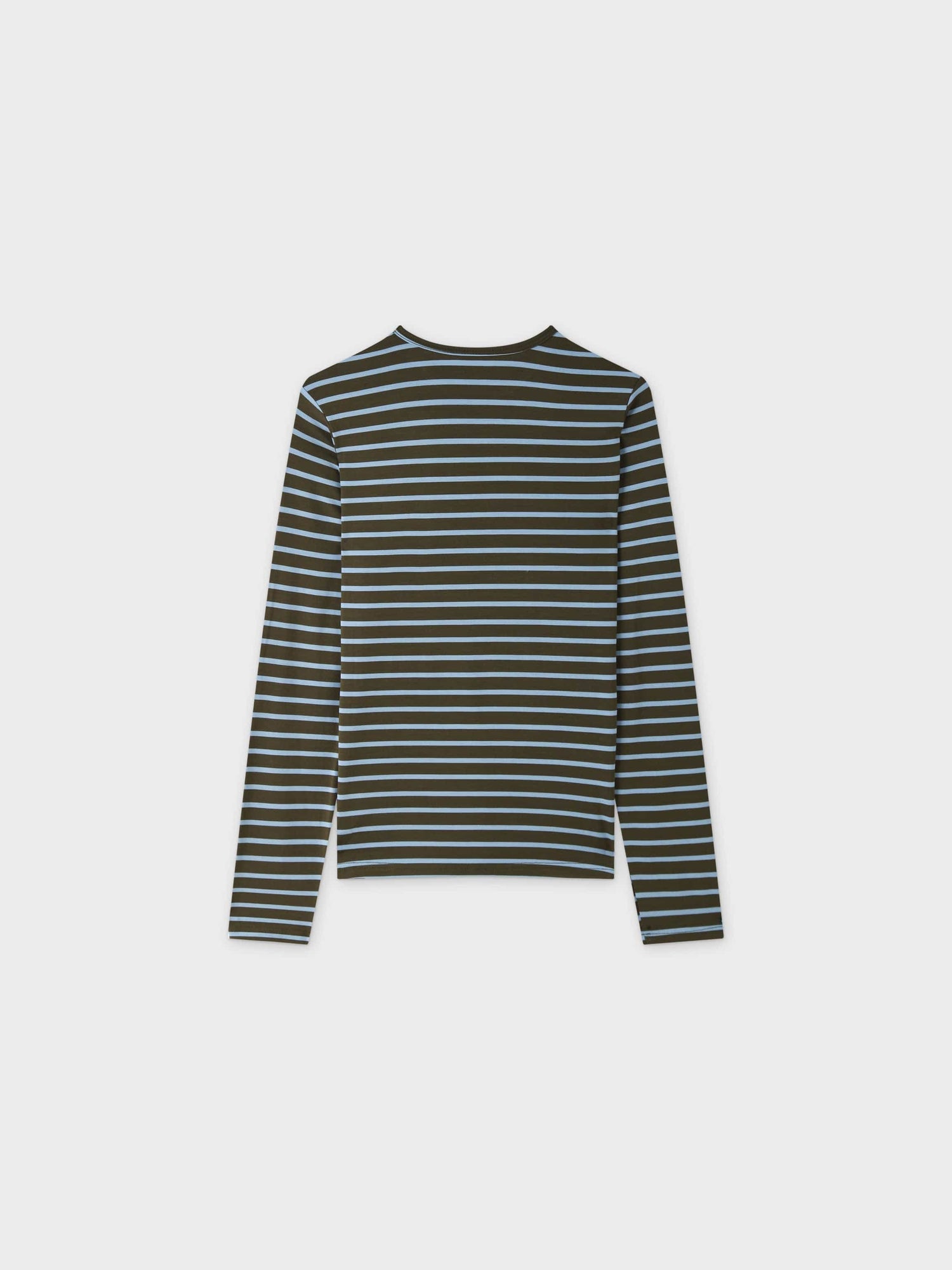 Butter Soft Striped Crew-Olive/Light Blue