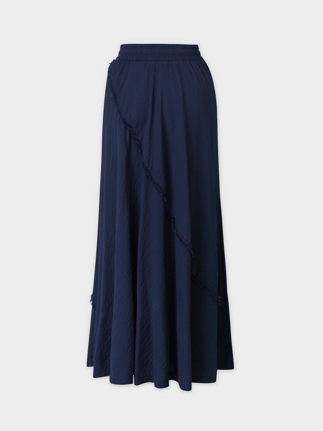 DRAWSTRING FRINGE SKIRT-NAVY