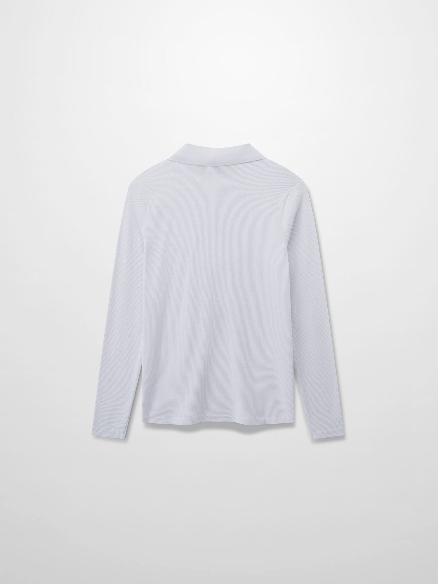 Ribbed Collar T-Shirt-White