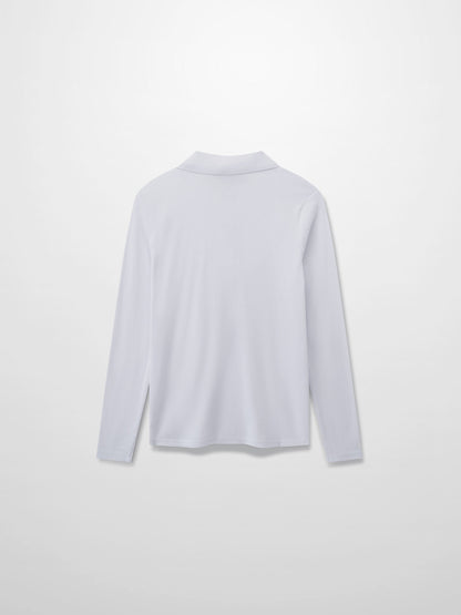 Ribbed Collar T-Shirt-White