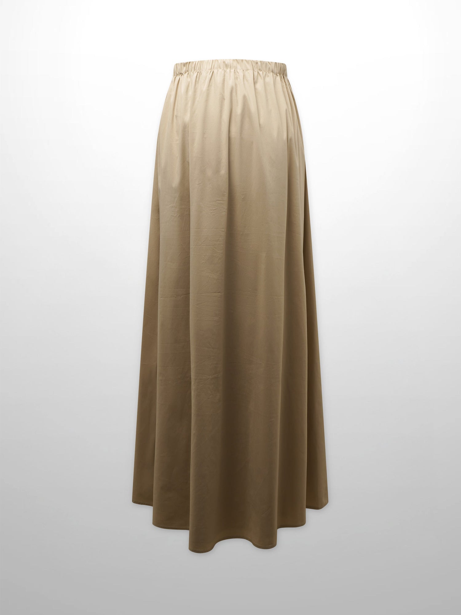 Front Zipper Cotton Circle Skirt-Tan