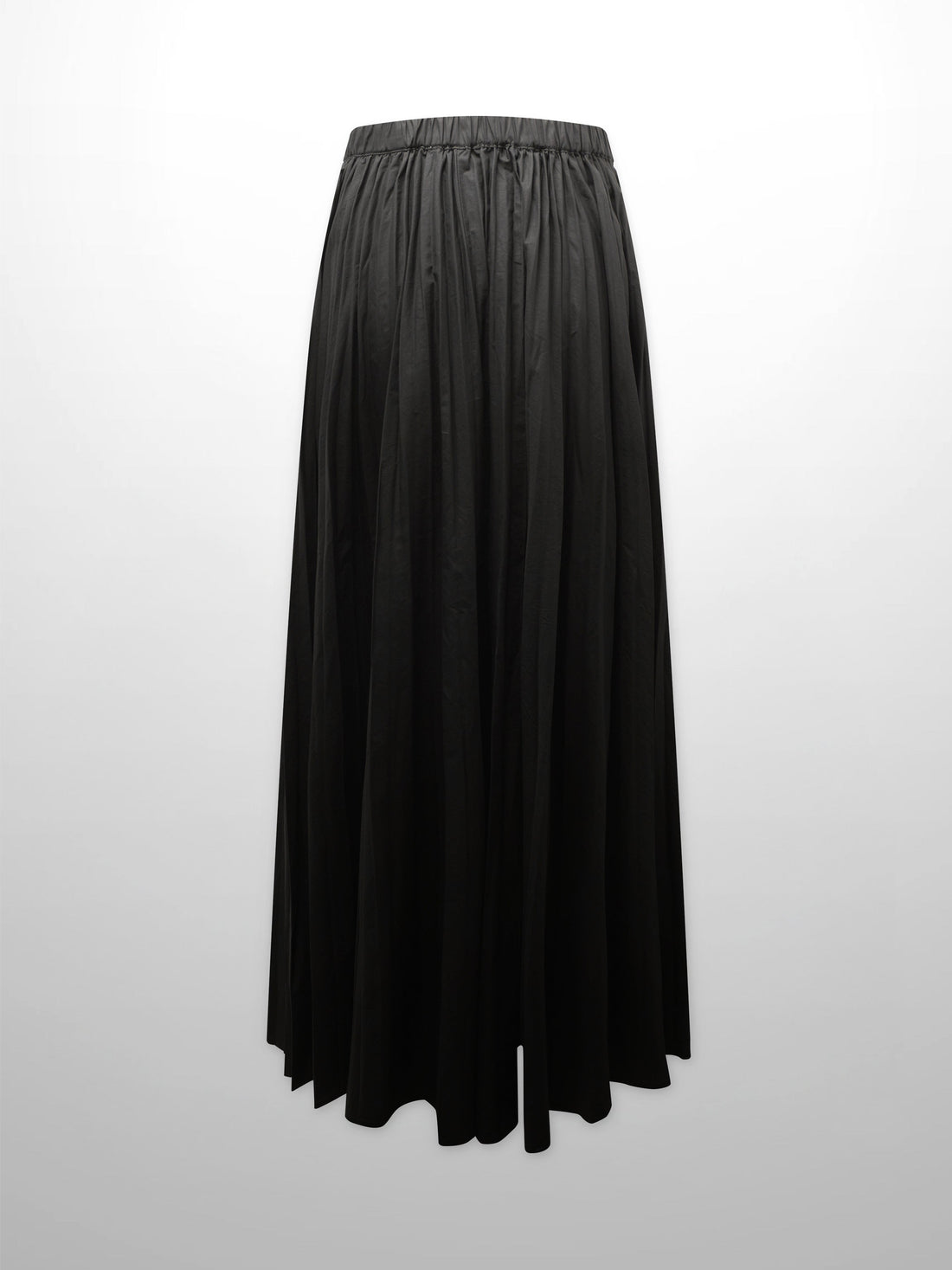 Micro Pleat Elastic Waist Skirt-Black