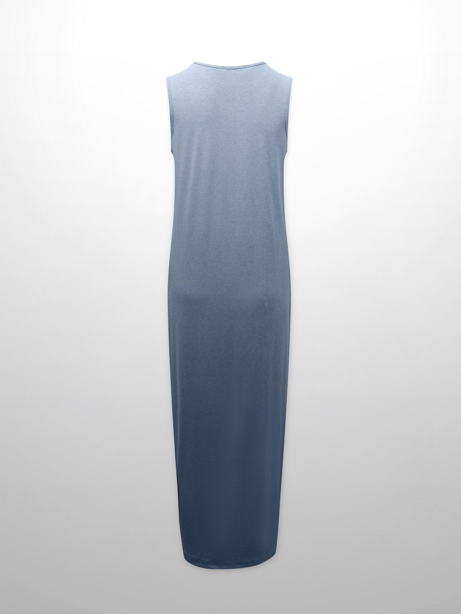 Ribbed Sleeveless Maxi Dress-Heathered Blue