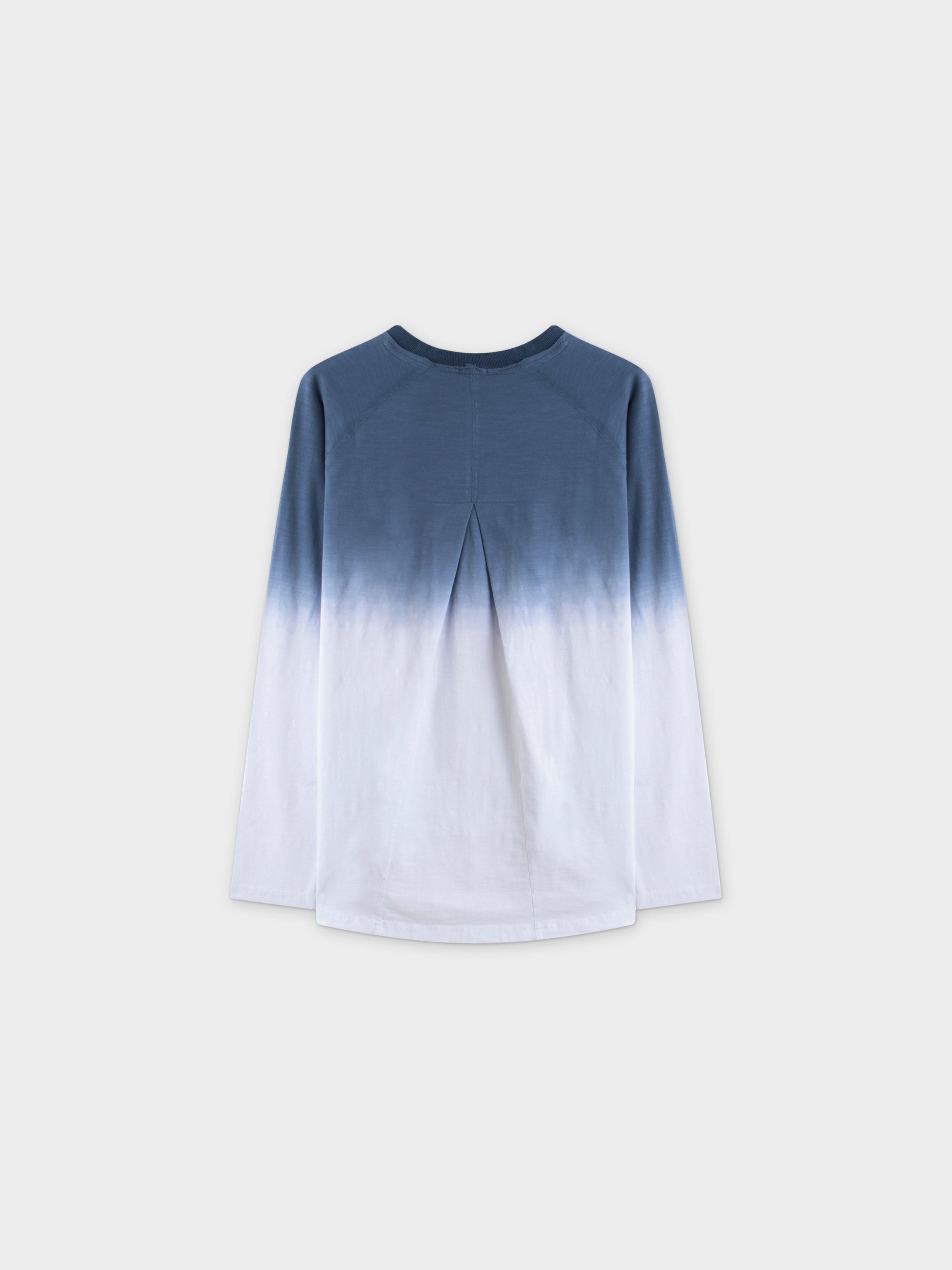 OMBRE PLEAT BACK TEE-BLUE