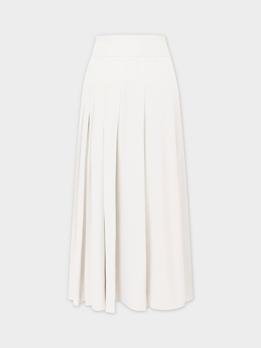 Yoke Pleated Skirt 37"-White