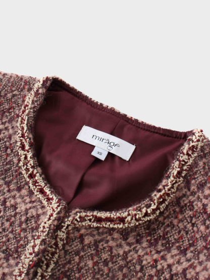 Boucle Jacket-Pink/Burgundy
