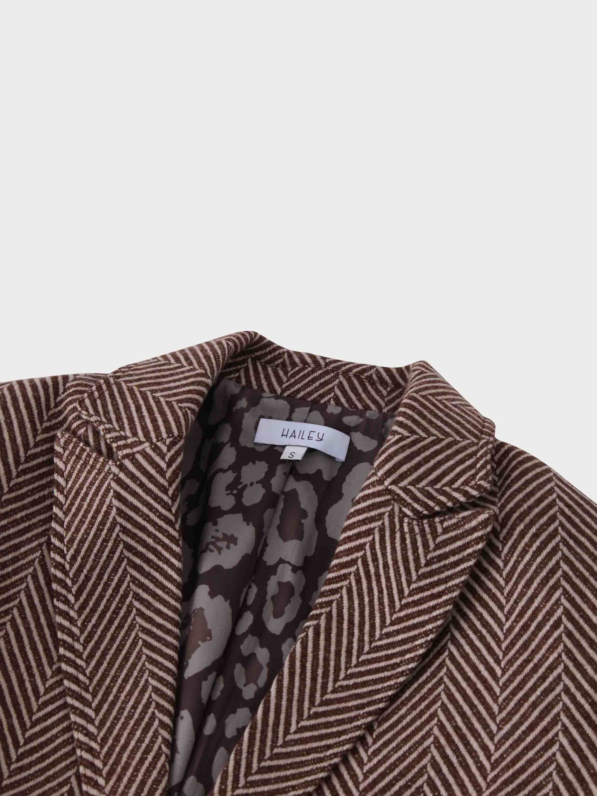Fitted Blazer-Brown/Cream