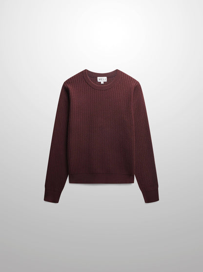 Waffle Wave Sweater- Solid Brown