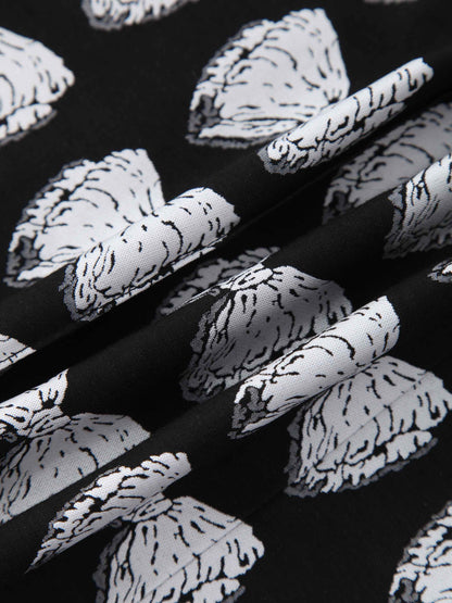 Waisted Printed Skirt-Bow Blitz