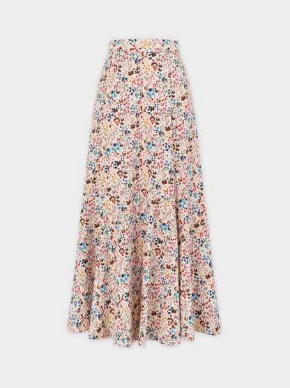 Printed Trumpet Skirt-Floral