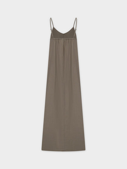 Linen Slip Dress-Olive