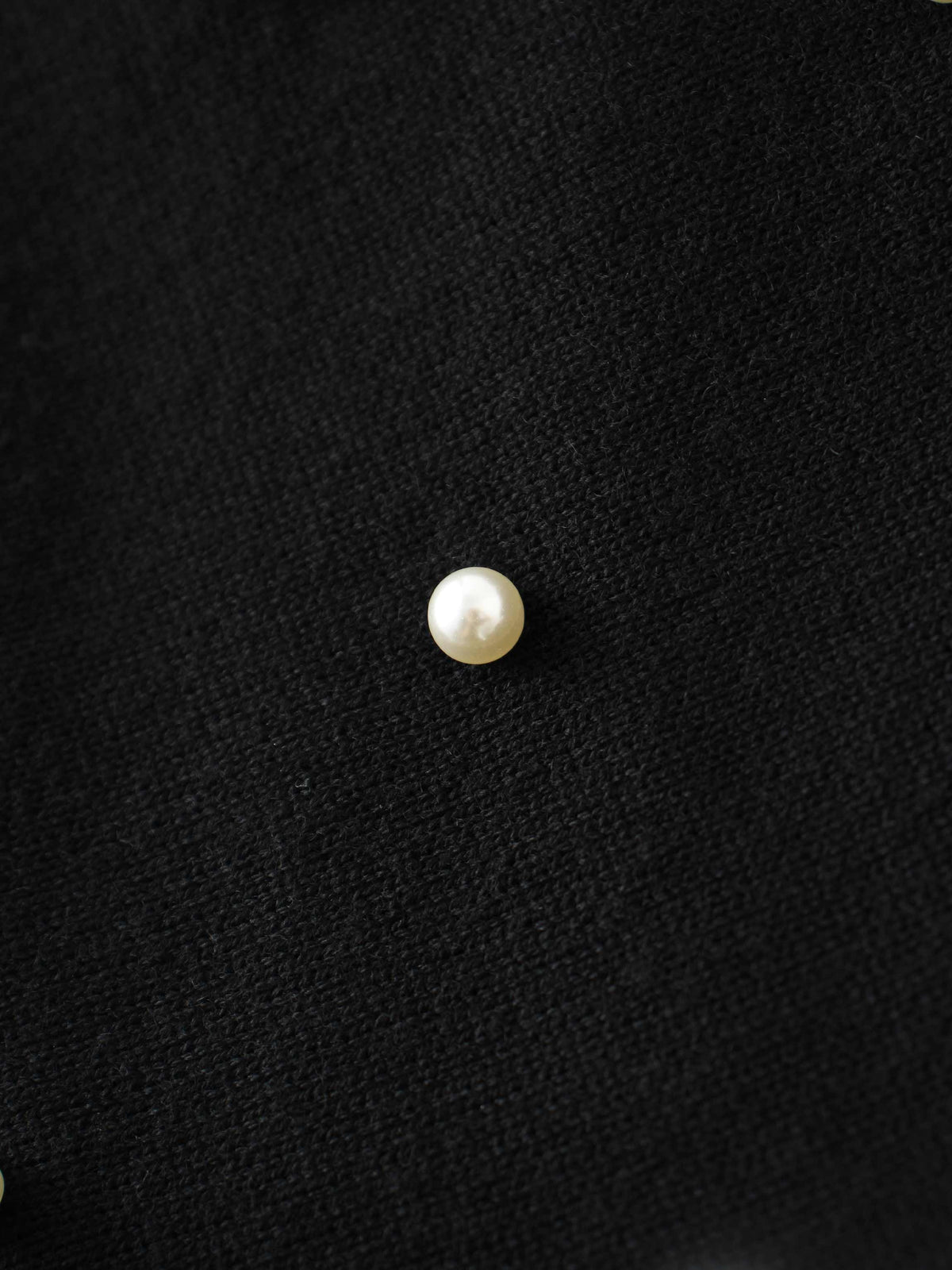 Pearl Embellished Sweater-Black