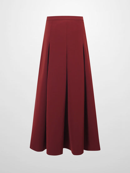 The Celina Pleat Skirt-Wine