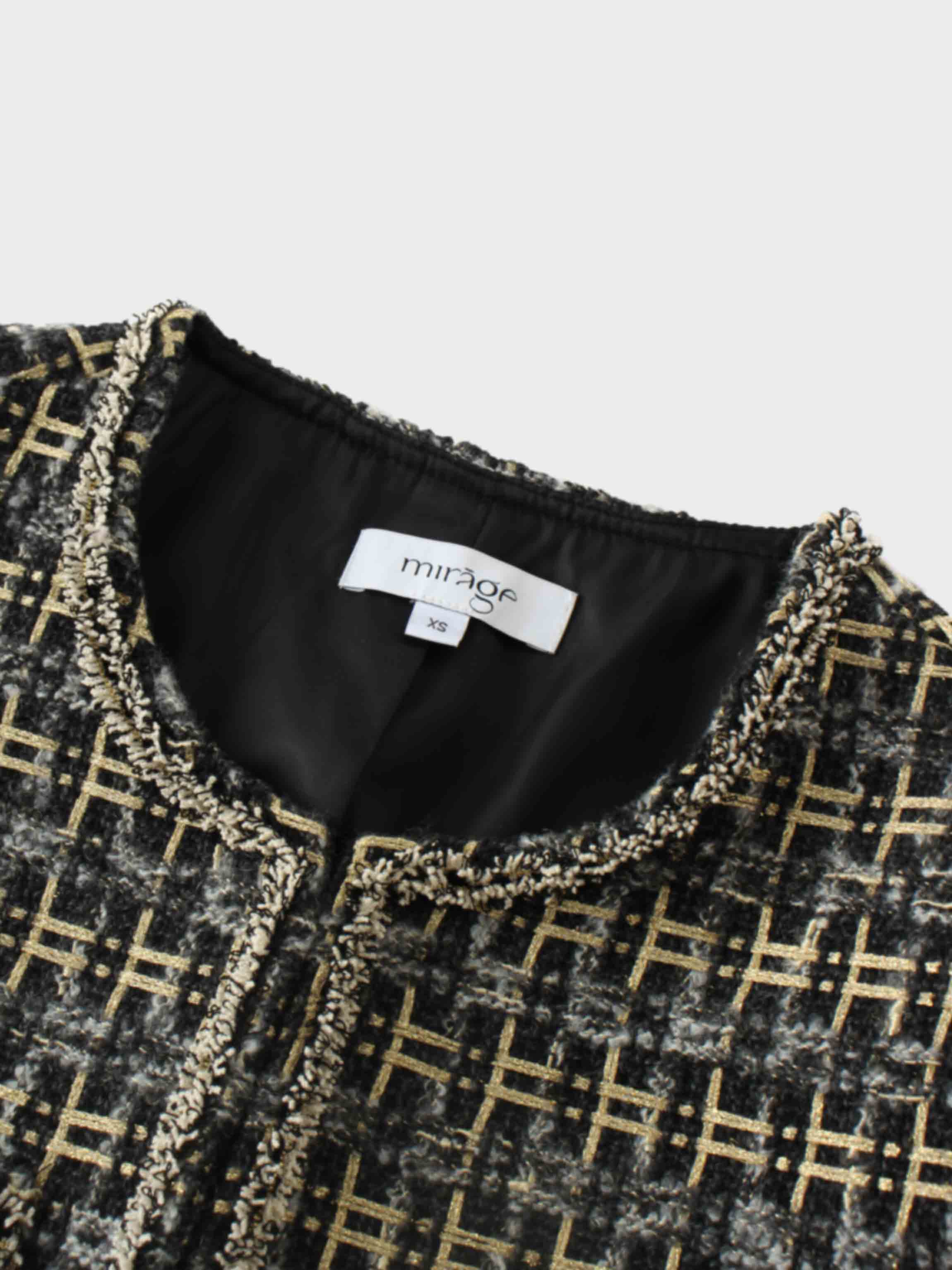 Boucle Jacket-Black/Gold