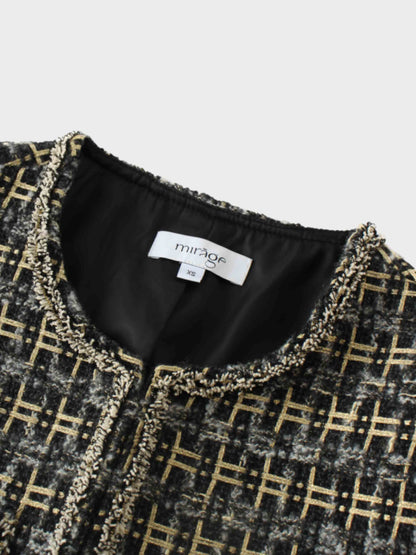 Boucle Jacket-Black/Gold