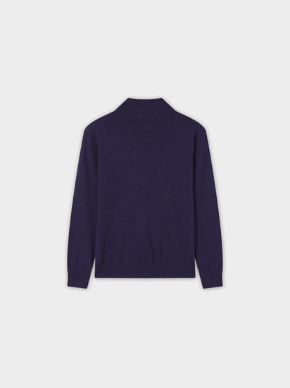 Beaded Turtleneck-Navy