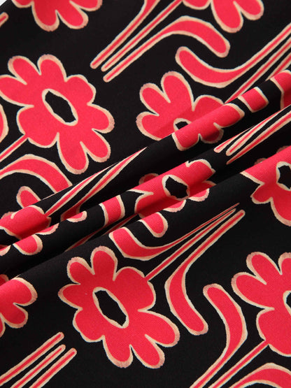 Design Turtleneck-Black Floral