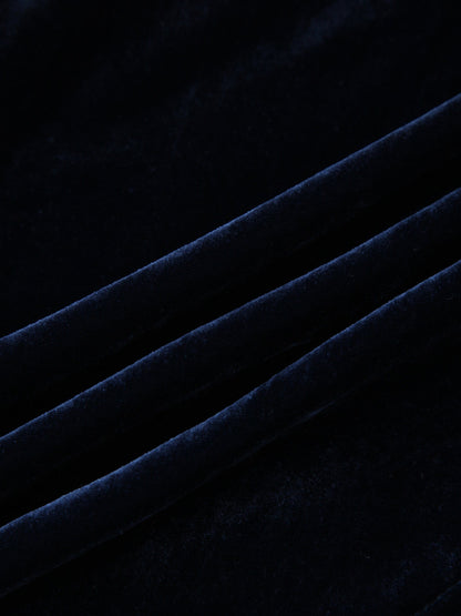 Velvet Slip Skirt-Navy
