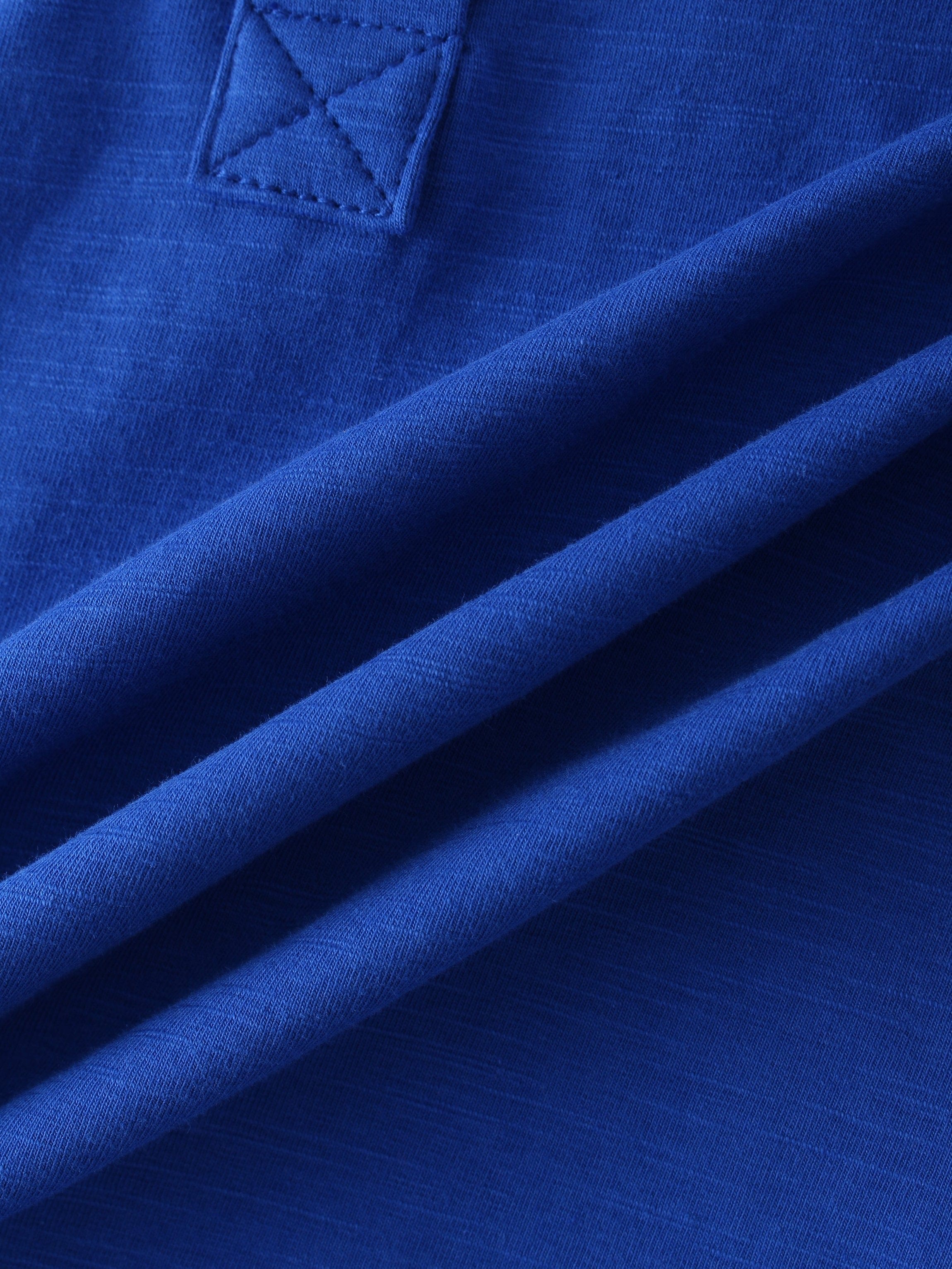 4 BUTTON HENLEY TEE-COBALT BLUE