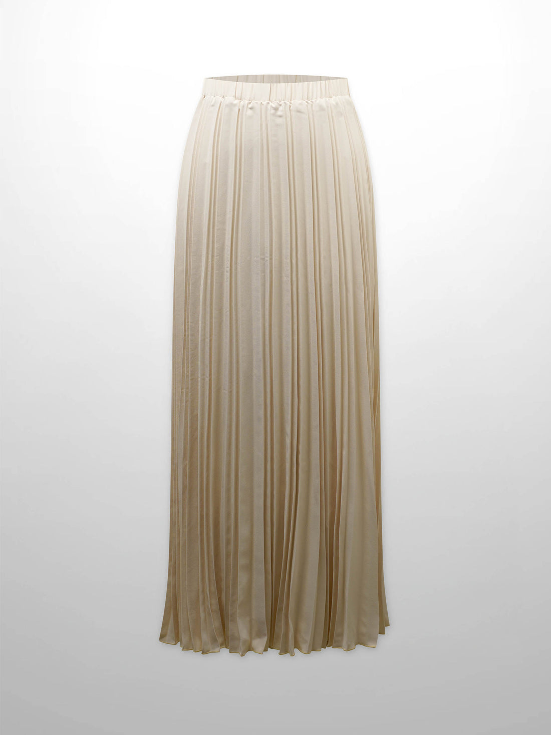 Crepe Pleated Maxi Skirt-Bone