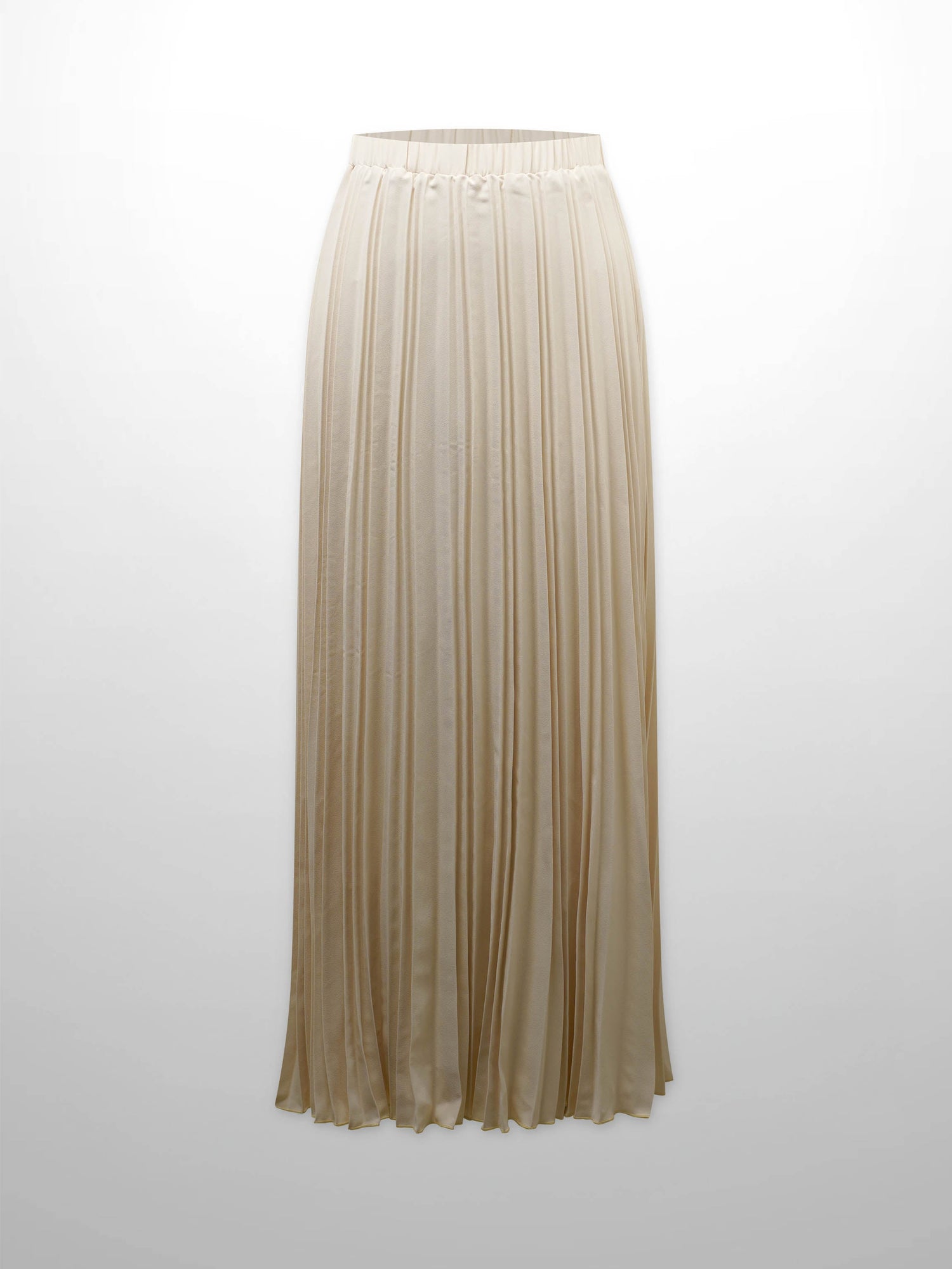 Crepe Pleated Maxi Skirt-Bone