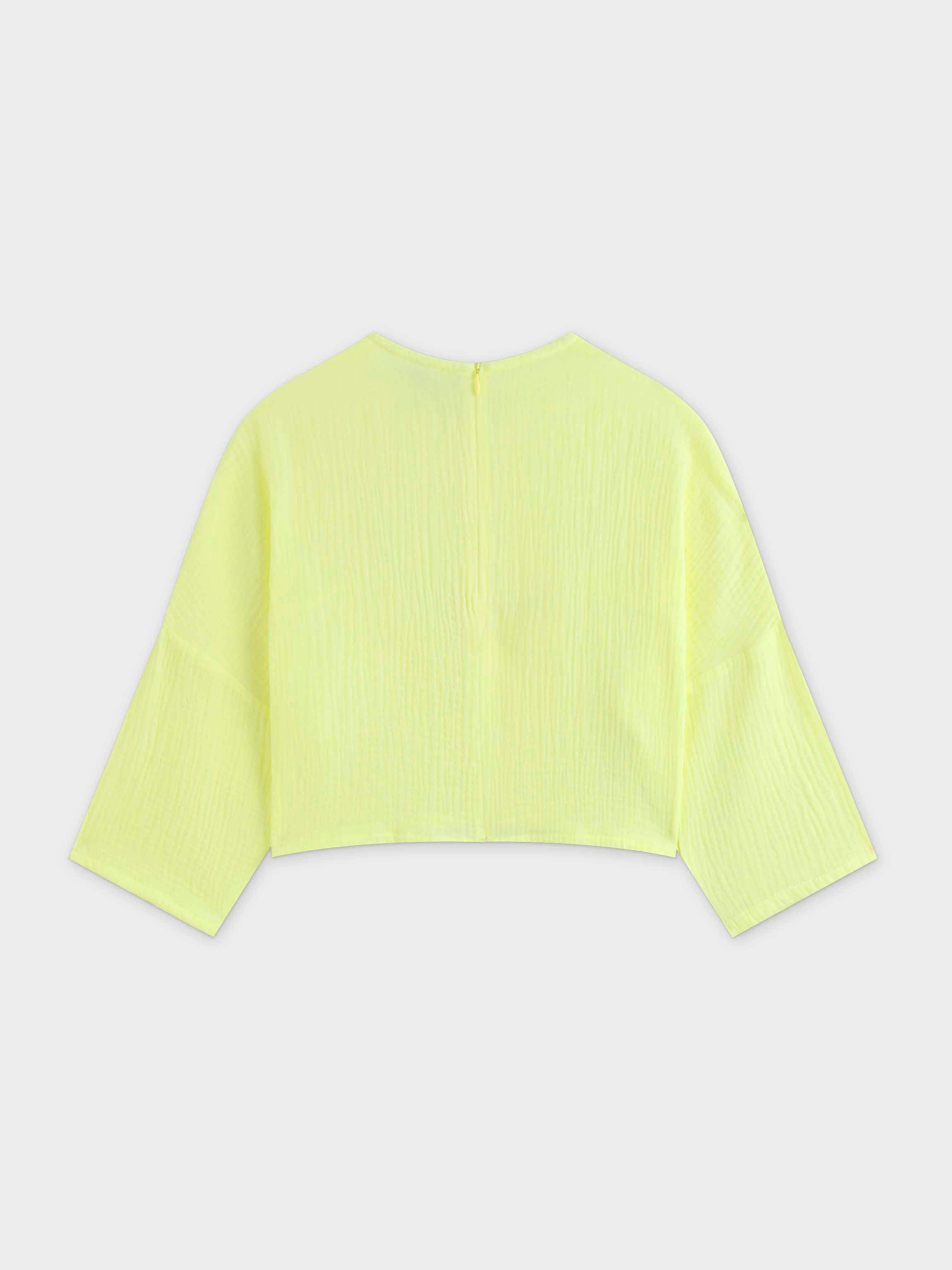 Gauze Crop Top-Lemon Sorbet