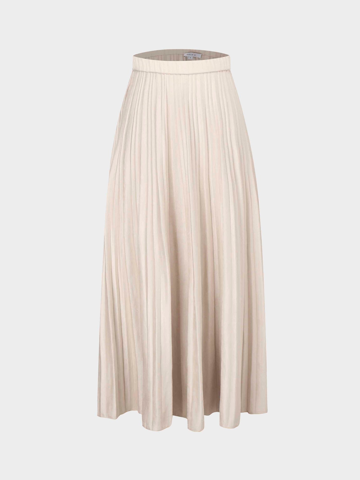 Pleated Faux Suede Skirt 37"-Ivory