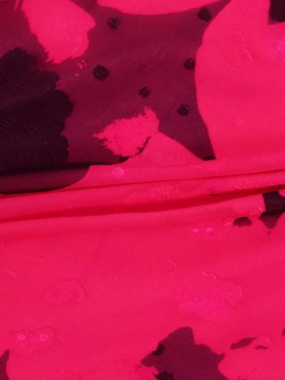 Bow Blouse-Black/Hot Pink
