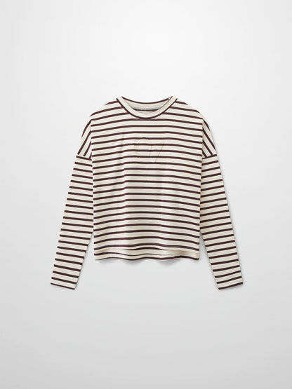 Crown Embossed T-Shirt-Brown/Ivory