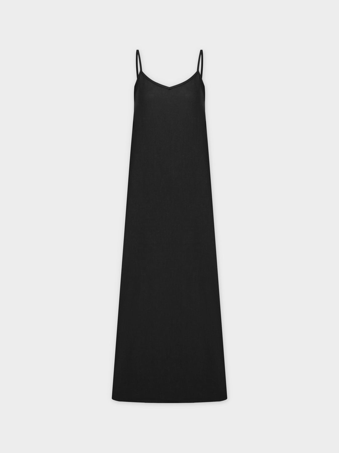 Linen Slip Dress-Black