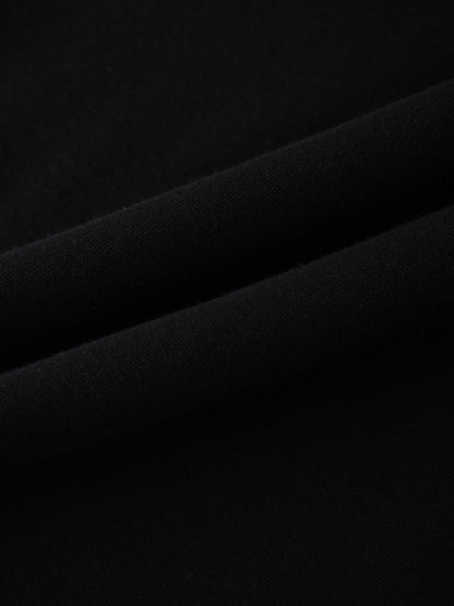 Hooded Sweatshirt Dress-Black