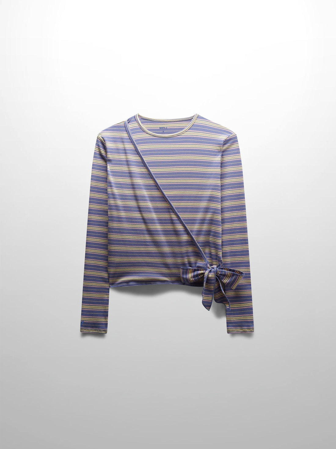 Striped Wrap Tee-Blue