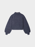 Basketweave Turtleneck Sweater-Heathered Navy