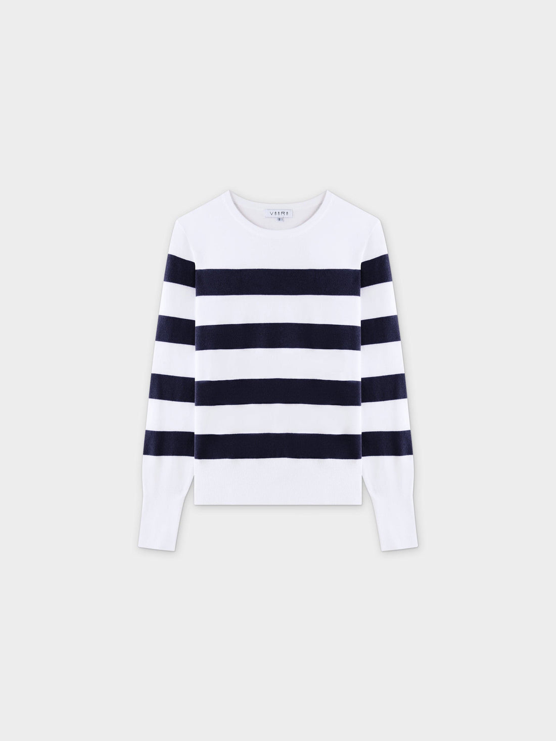 Striped Cotton Sweater-Navy