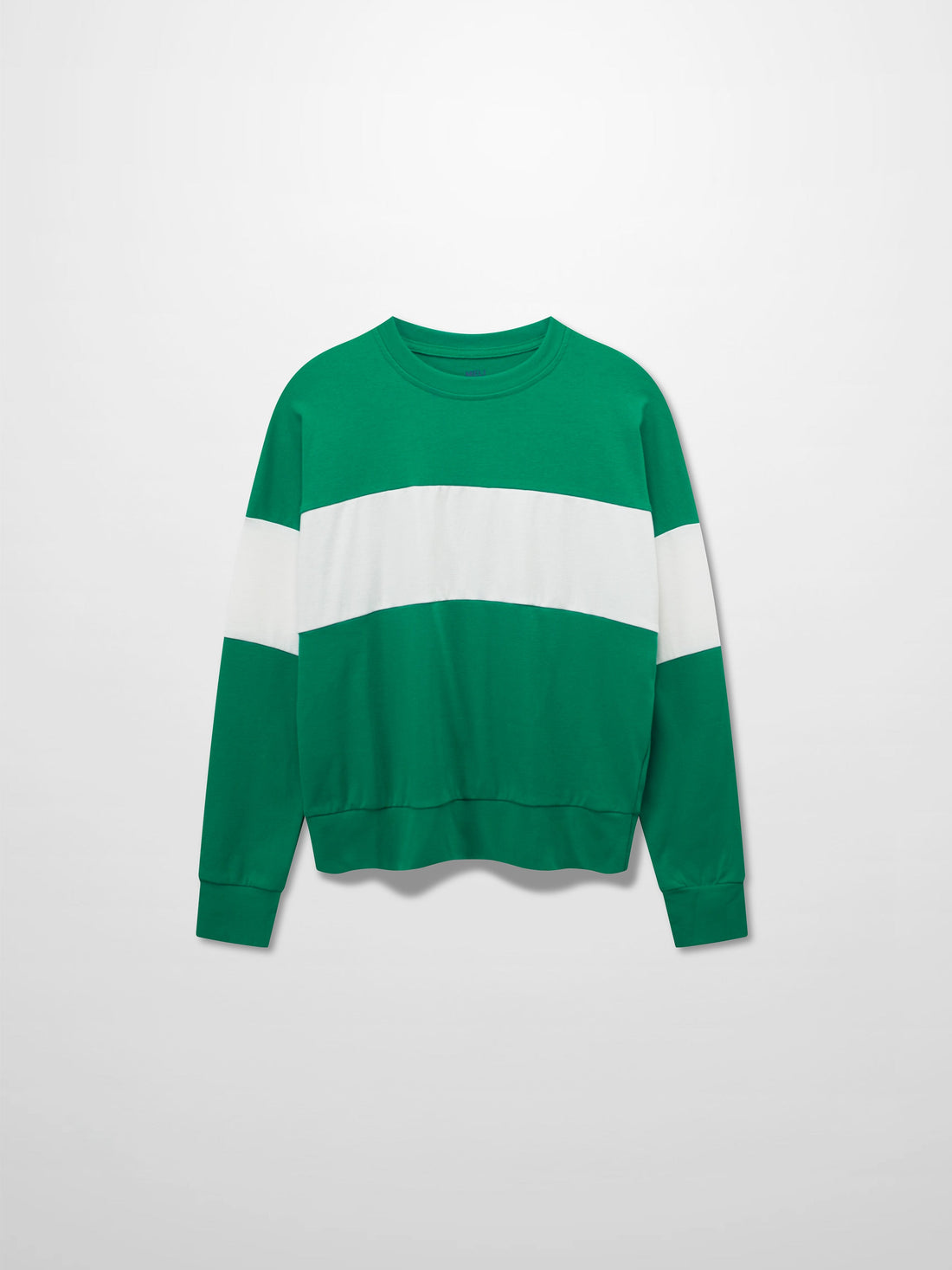 Wide Stripe Bomber Tee-Kelley Green/White