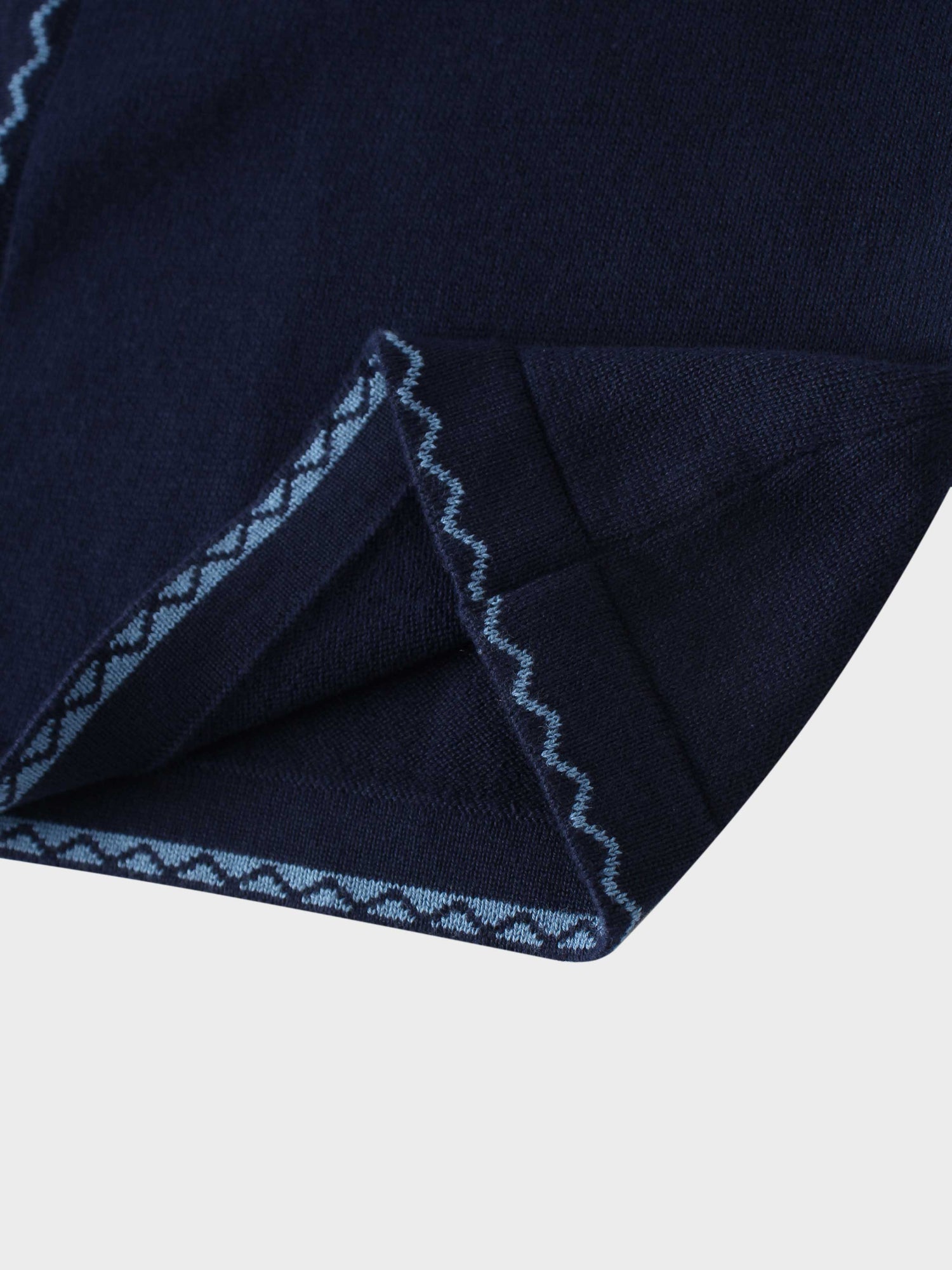Ruffle Detail Sweater-Navy/Light Blue