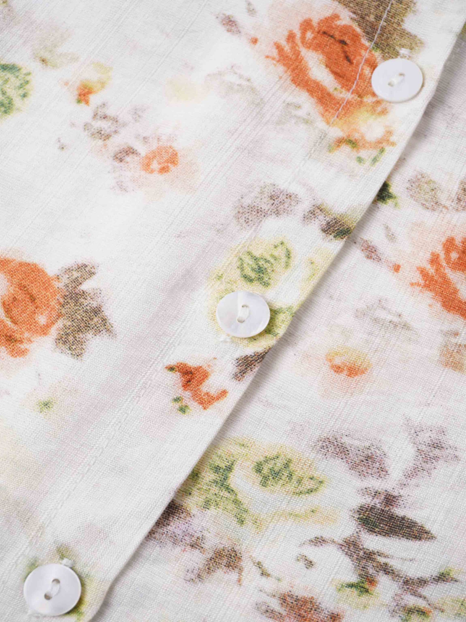 Puff Sleeve Button Down Blouse-Autumn Floral