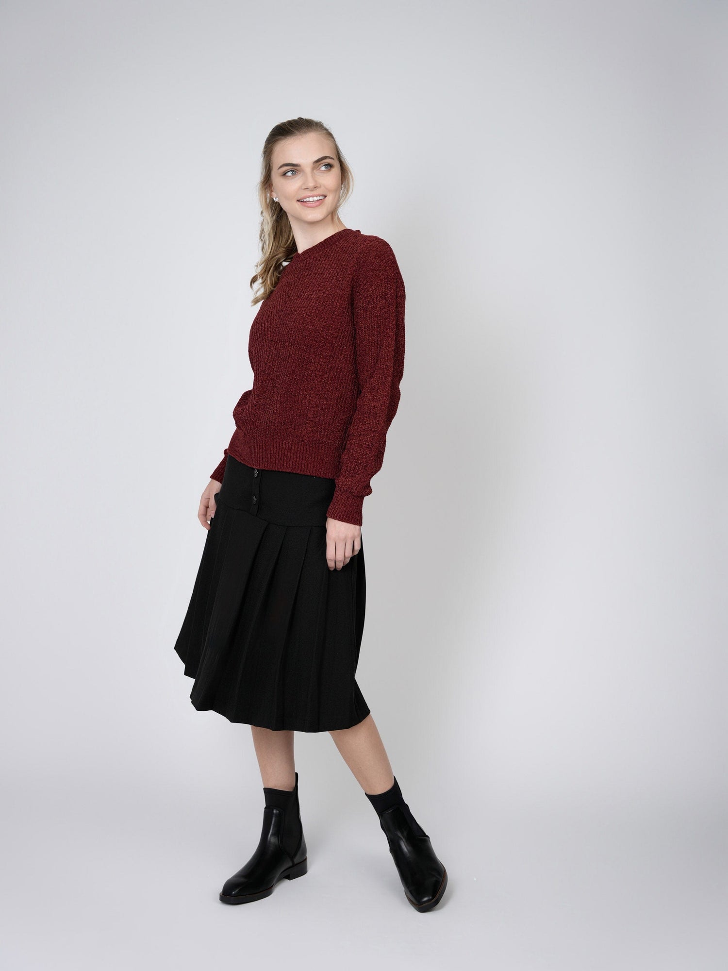 CHENILLE SWEATER-RUST