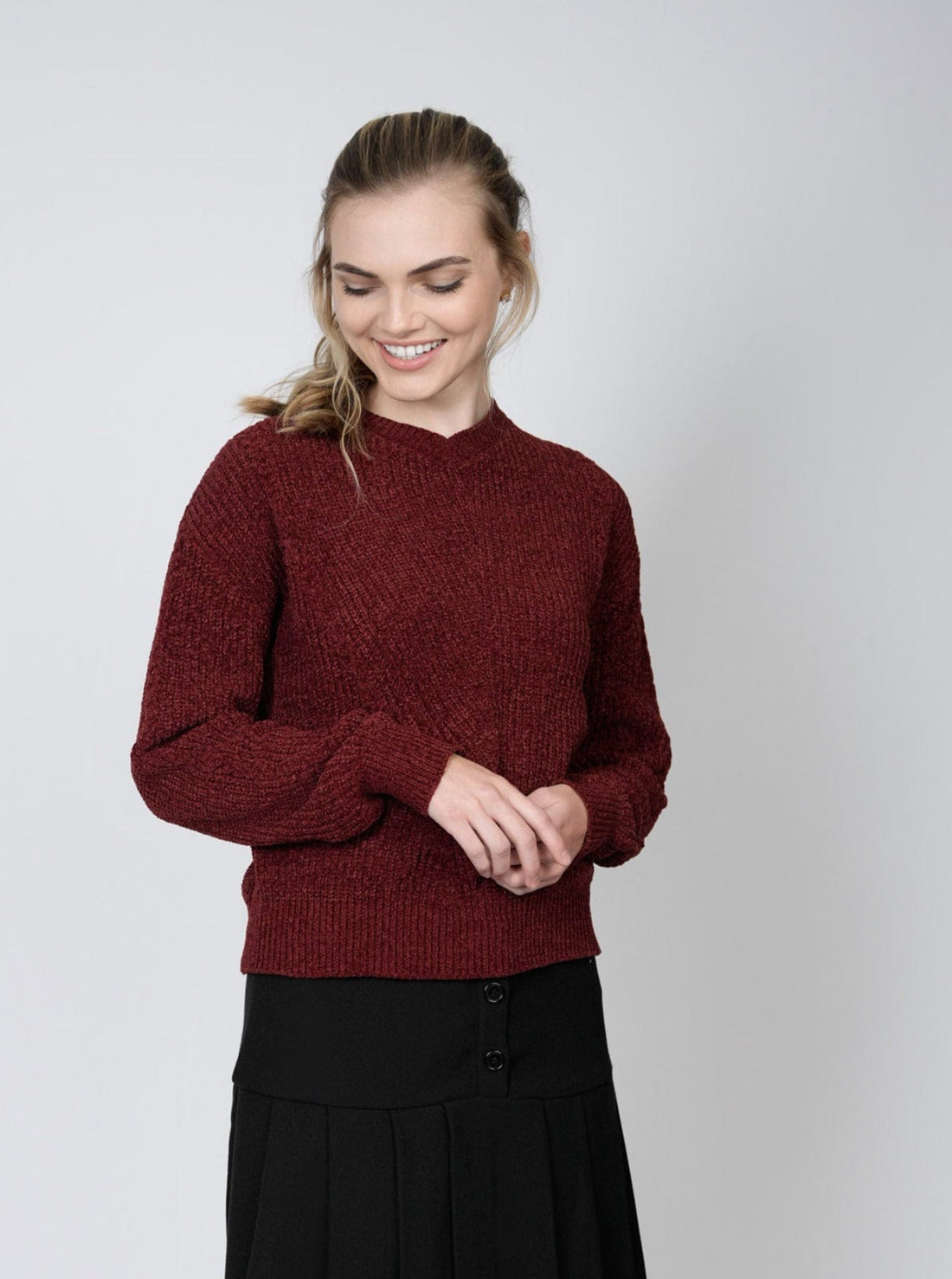 CHENILLE SWEATER-RUST