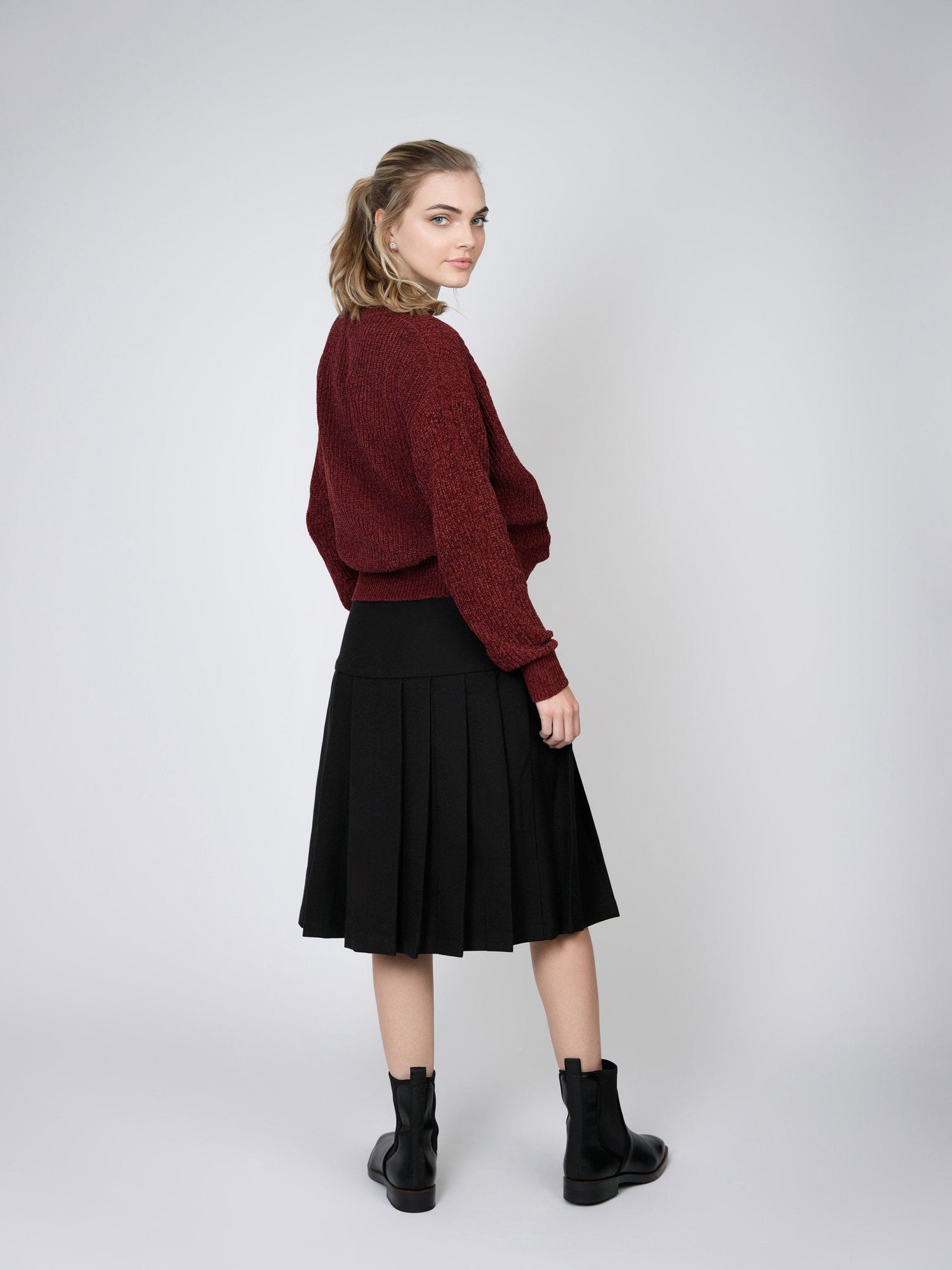 CHENILLE SWEATER-RUST