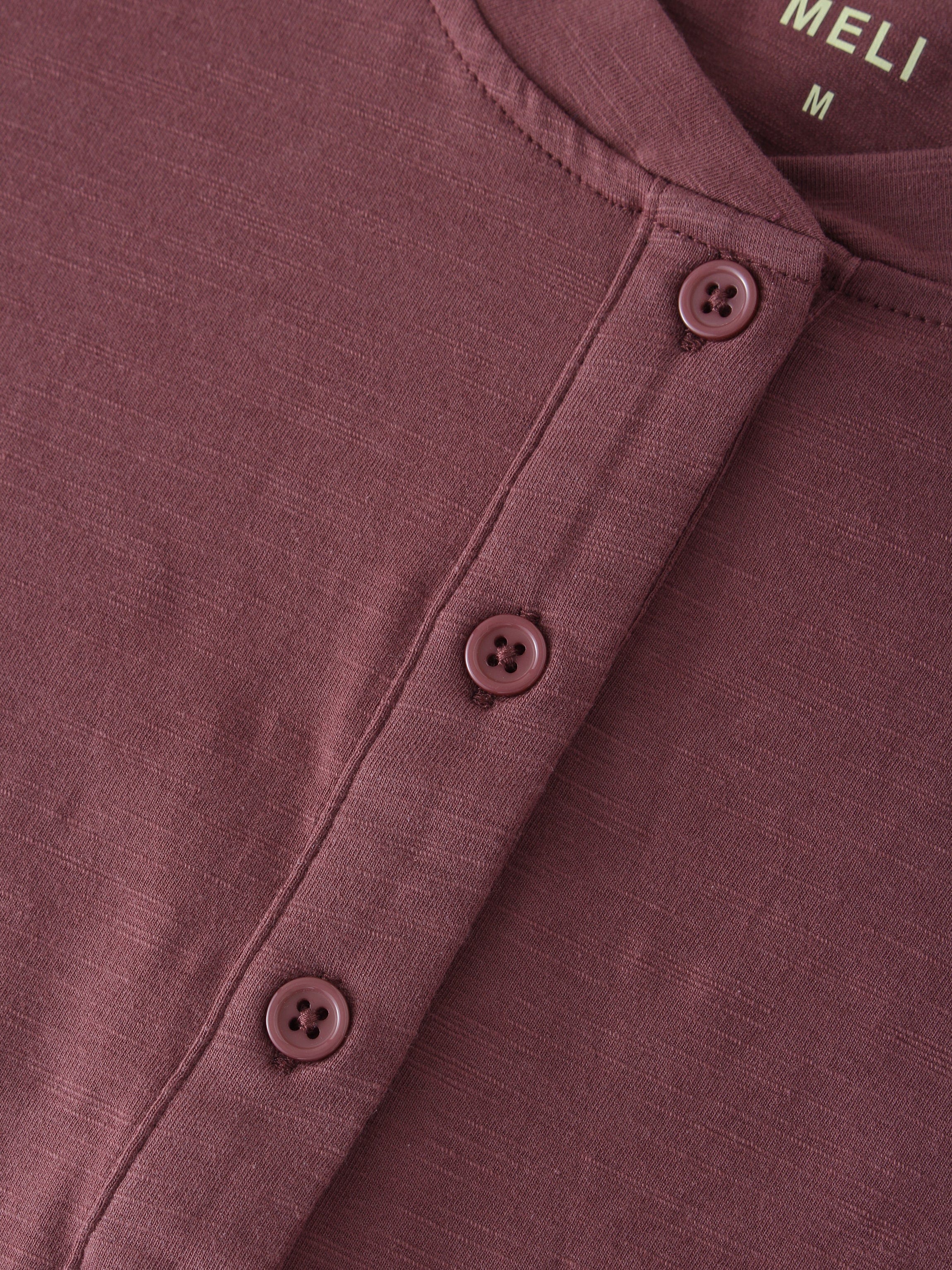 4 BUTTON HENLEY TEE-ROSE